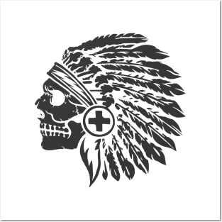 Native American Headdress Skull Posters and Art